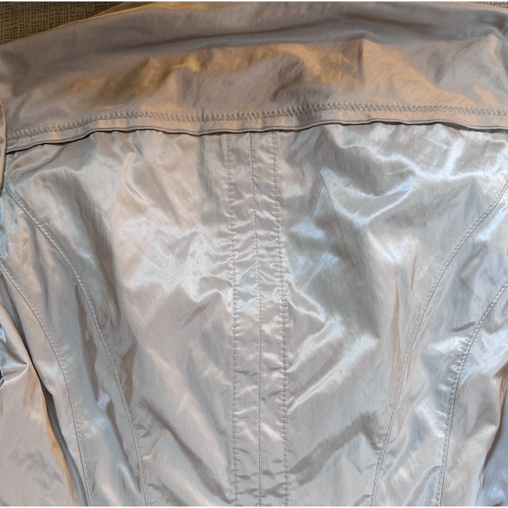 White House Black Market Military Jacket Womens 2 Beige Peplum - Picture 7 of 10